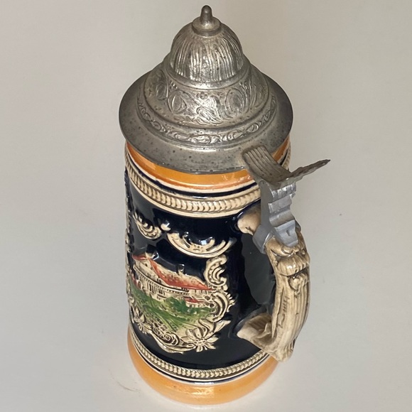 Authentic German beer stein with lid. Antique German beer mug. - Picture 15 of 15